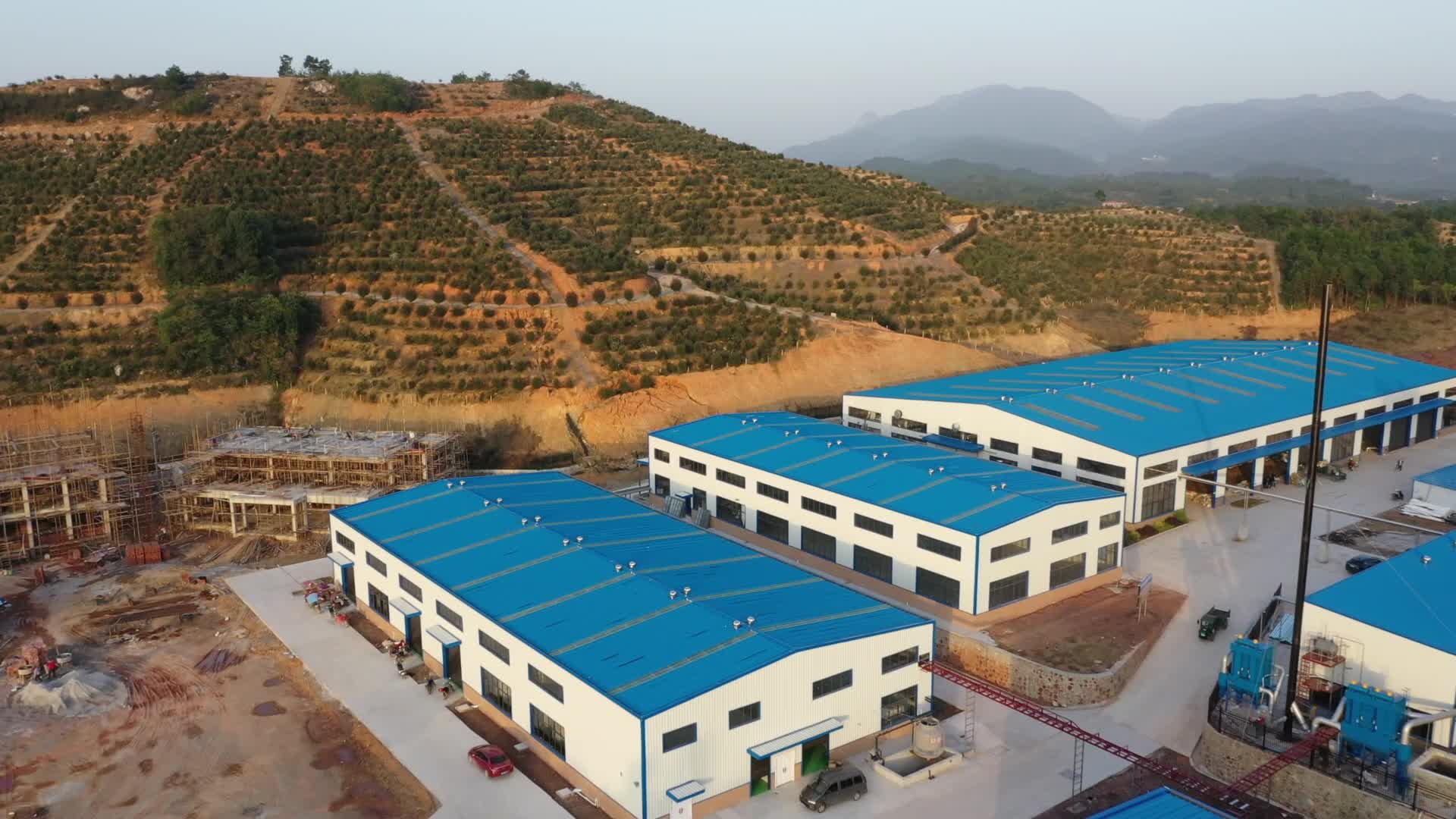 航拍厂区视频-九丰农业茶油种植基地